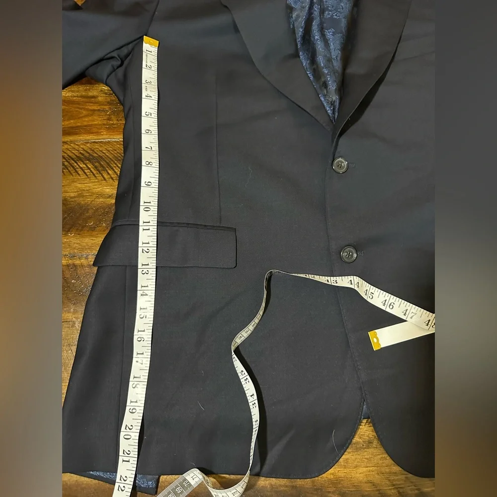 Cicchini Clothiers Blazer 48R Italian Wool Navy Bespoke Birmingham MI